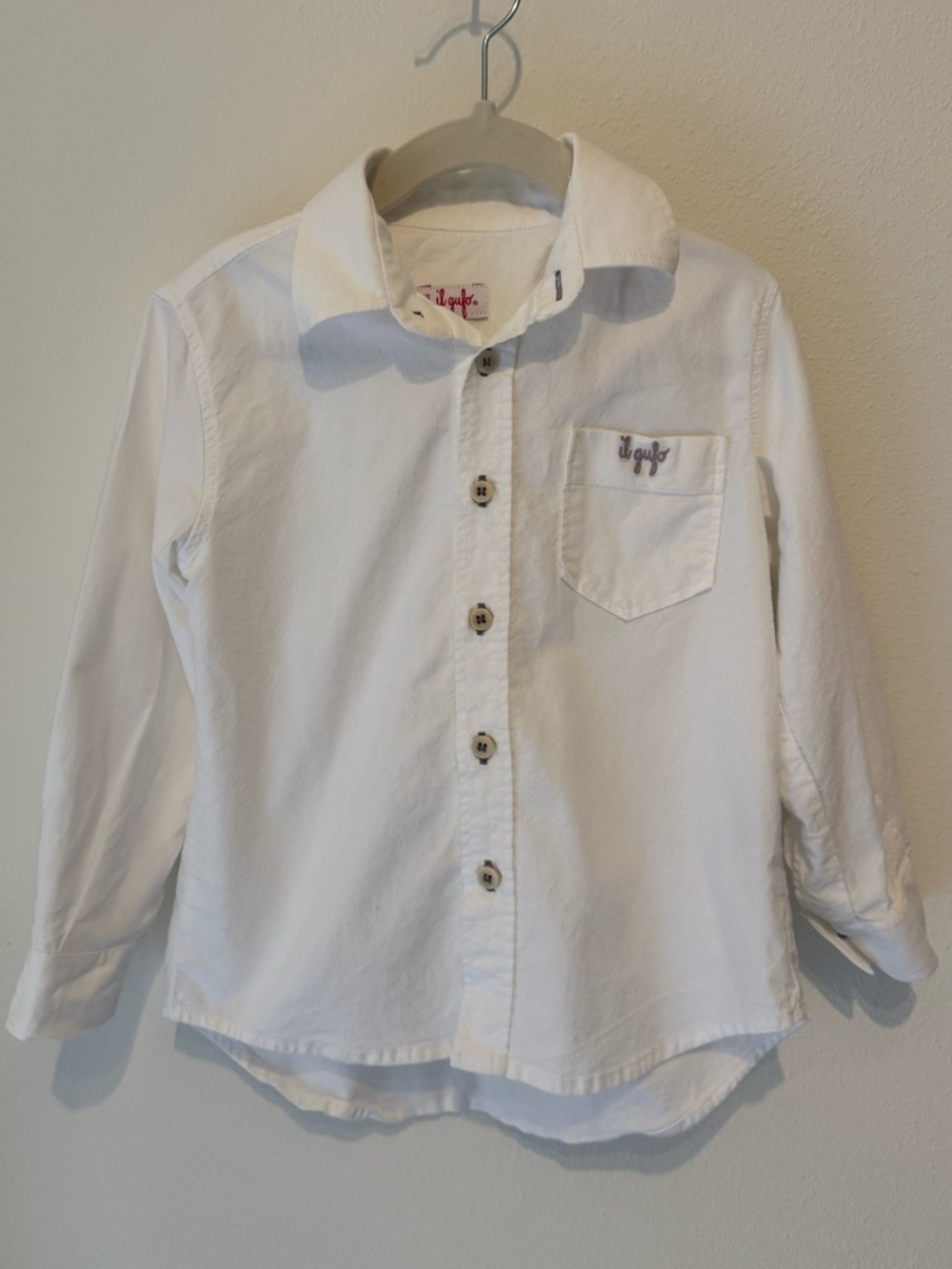 Il gufo boys white button down